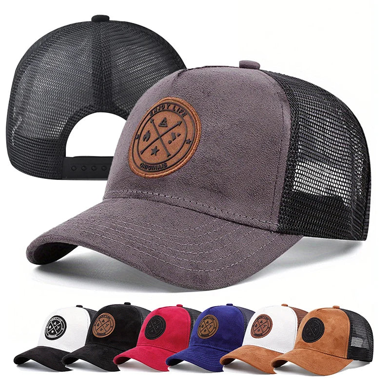 Summer Mesh Baseball Cap ENJOY LIFE — Breathable Snapback Trucker Hip-Hop Patch Hat Unisex — view 1 of hats & caps