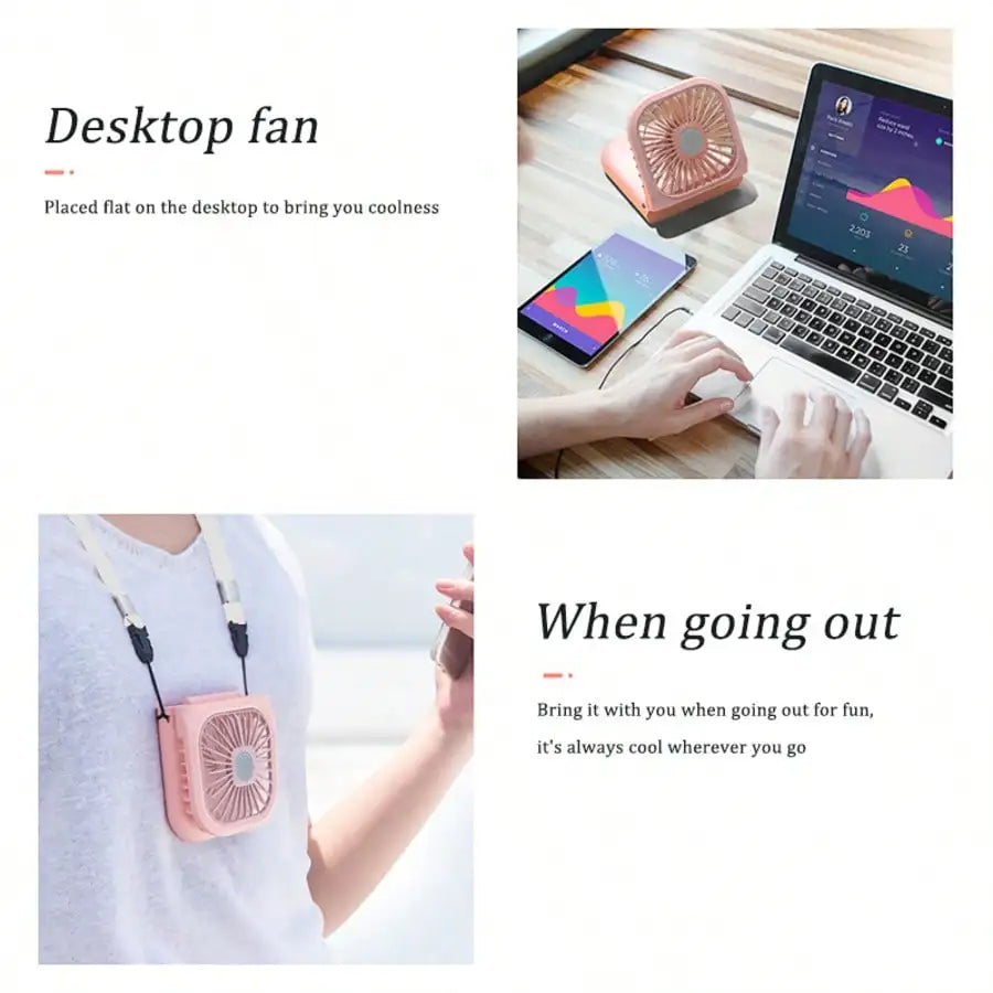 Portable Handheld Mini Fan, USB Rechargeable Foldable Desk Fan — view 4 of personal fans