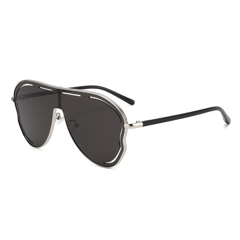 Oversized Shield Sunglasses 2024 — Hollow One-Piece Big-Frame Luxury Special-Shaped Eyewear — view 6 of sunglasses
