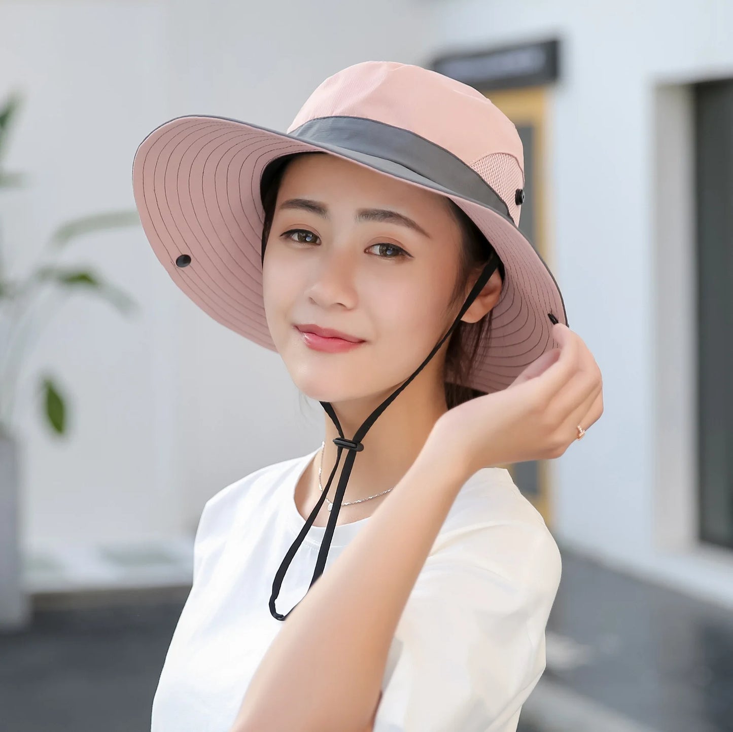 Child-Parents Fishing Hat Girls Outdoor UV Protection Bucket Hat Women's Panama Summer Wide Brim Bob Hiking Sun Hat for Woman