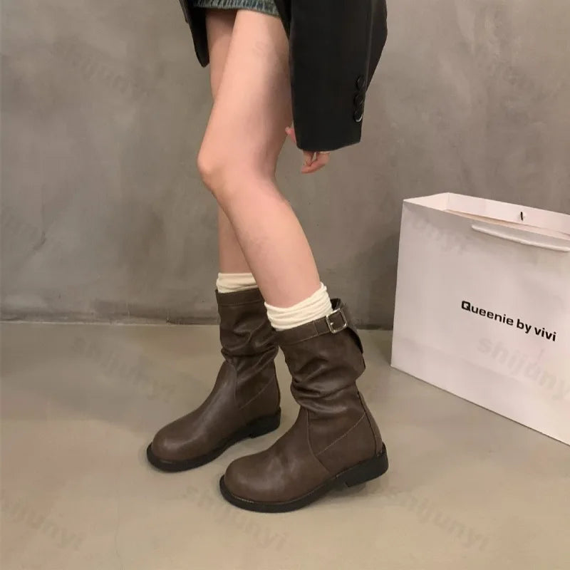 Women's Ankle Boots — Round-Toe Buckle Comfort Non-Slip Booties — view 5 of boots