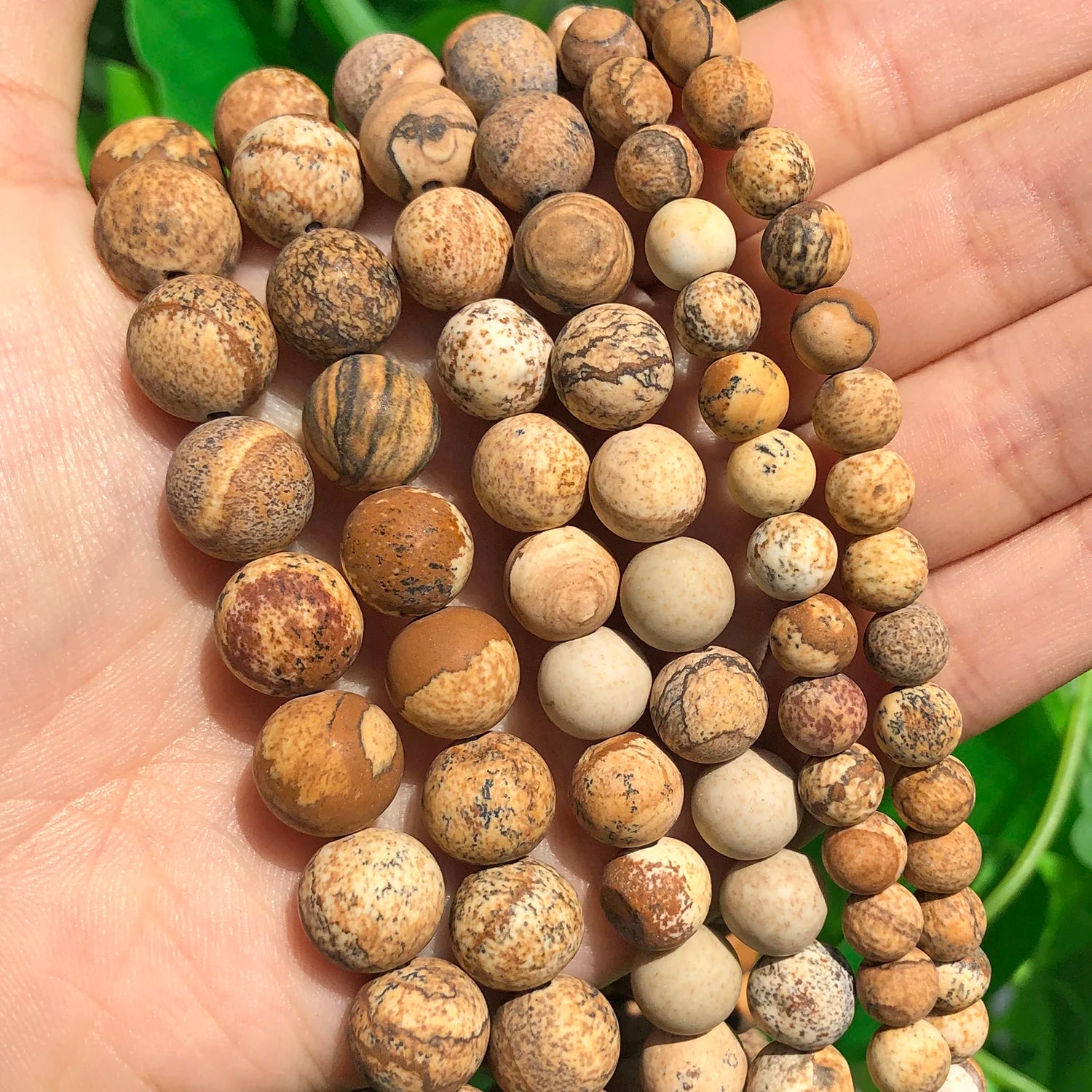 Pearl & Yooperlite Fire Sodalite Beads 15" — 8mm Glow Stone Strand for DIY Jewelry — view 17 of beads