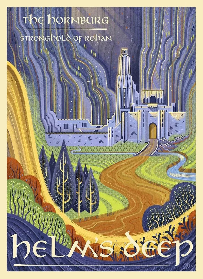 Middle-Earth Travel Canvas Poster &mdash; Vintage Lord of The Rings Fantasy Movie Wall Art — view 8 of wall art & prints