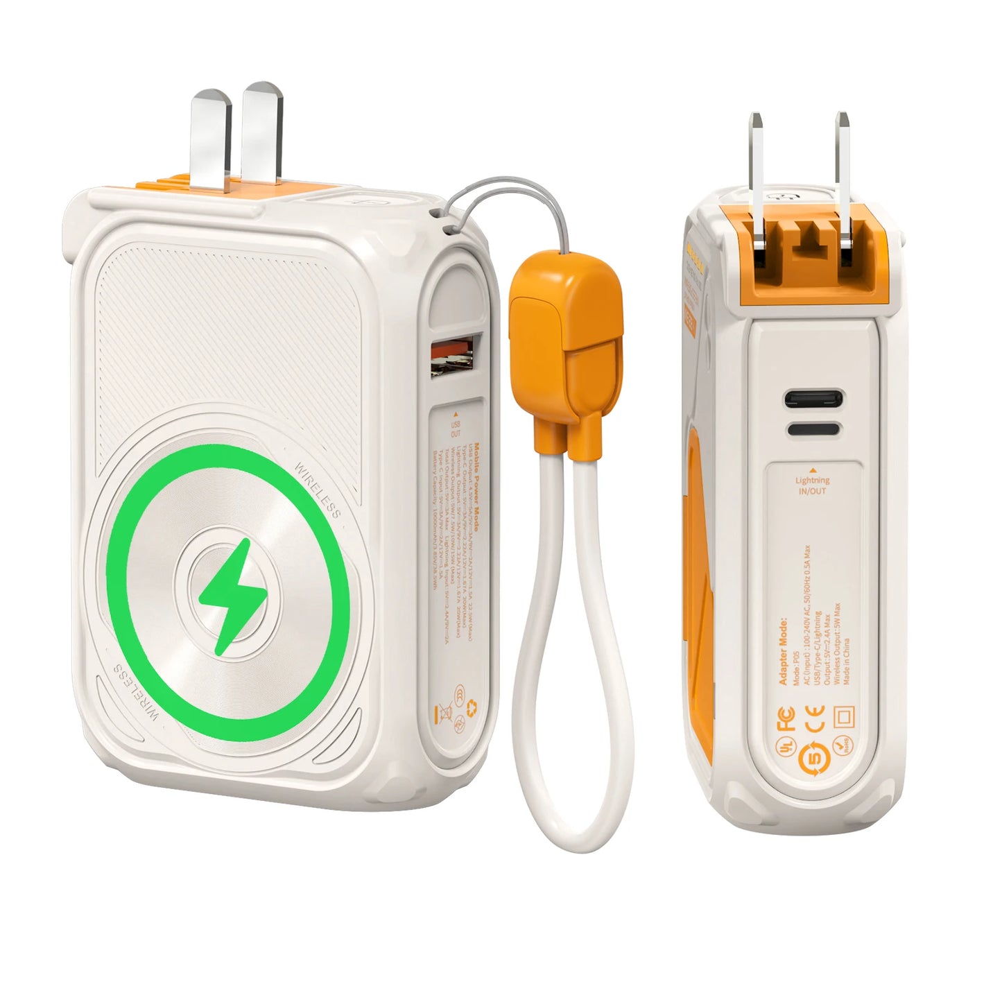 PD 22.5W 10000mAh Magnetic Wireless Power Bank — Detachable USB-C Cable — view 9 of power banks