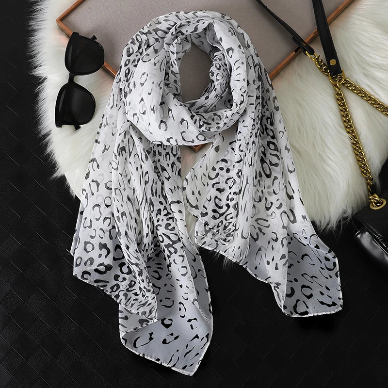 Printed Chiffon Scarf — Lightweight Sun-Protection Beach Shawl Wrap