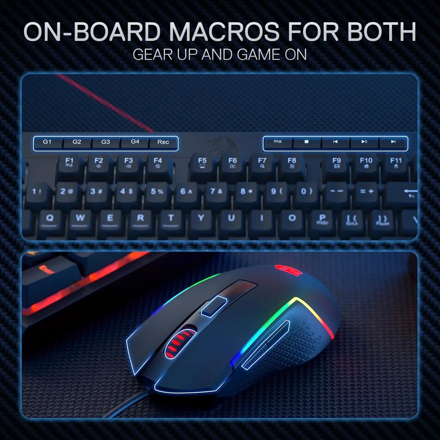 Redragon S141 Gaming Keyboard & Mouse Combo – K515 Wired RGB Keyboard + M616 10000 DPI Gaming Mouse — view 3 of electronics & gadgets