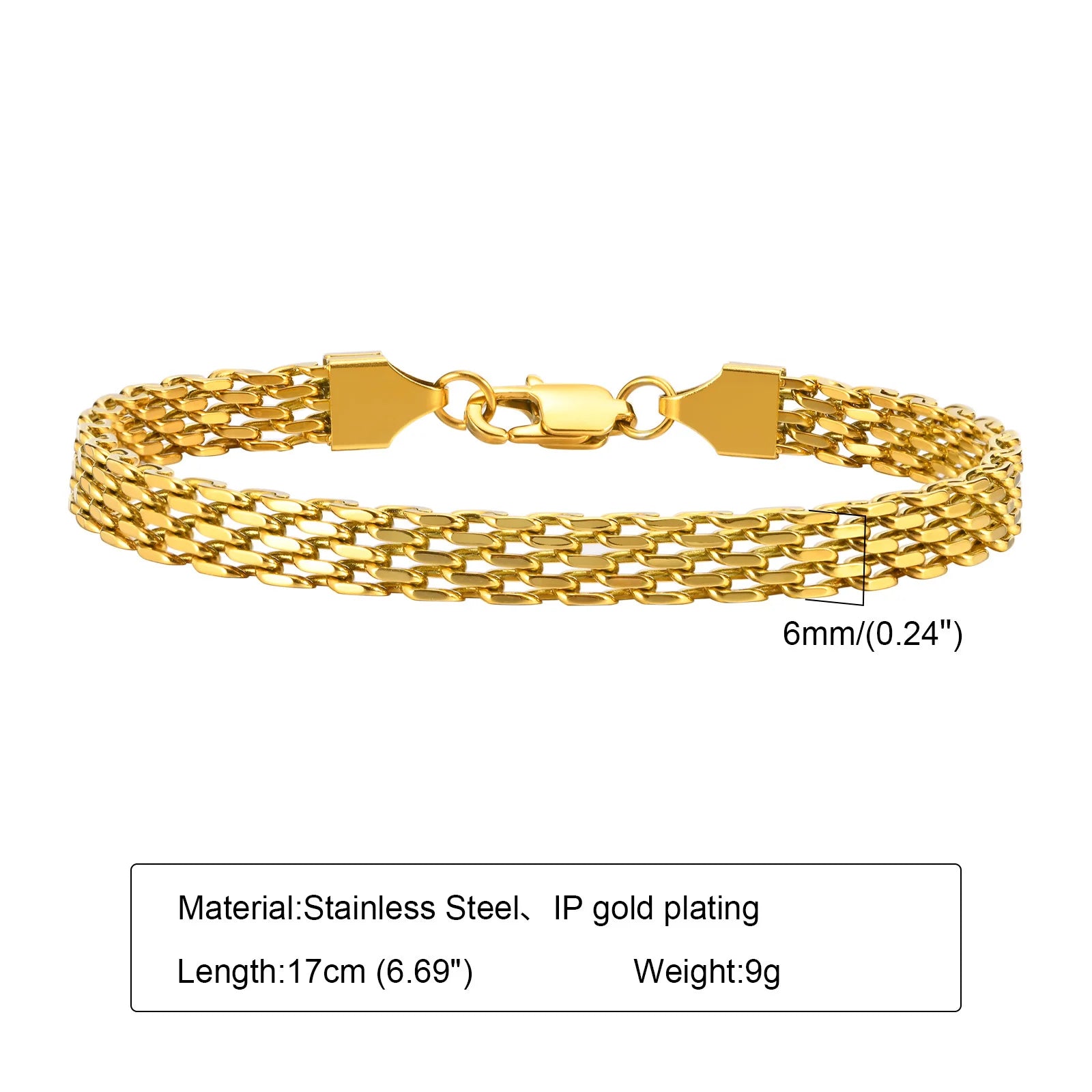 Women's 18K Gold-Plated Twist Paperclip Chain Bracelet Stainless Steel Stackable Wrist Chain — view 13 of bracelets