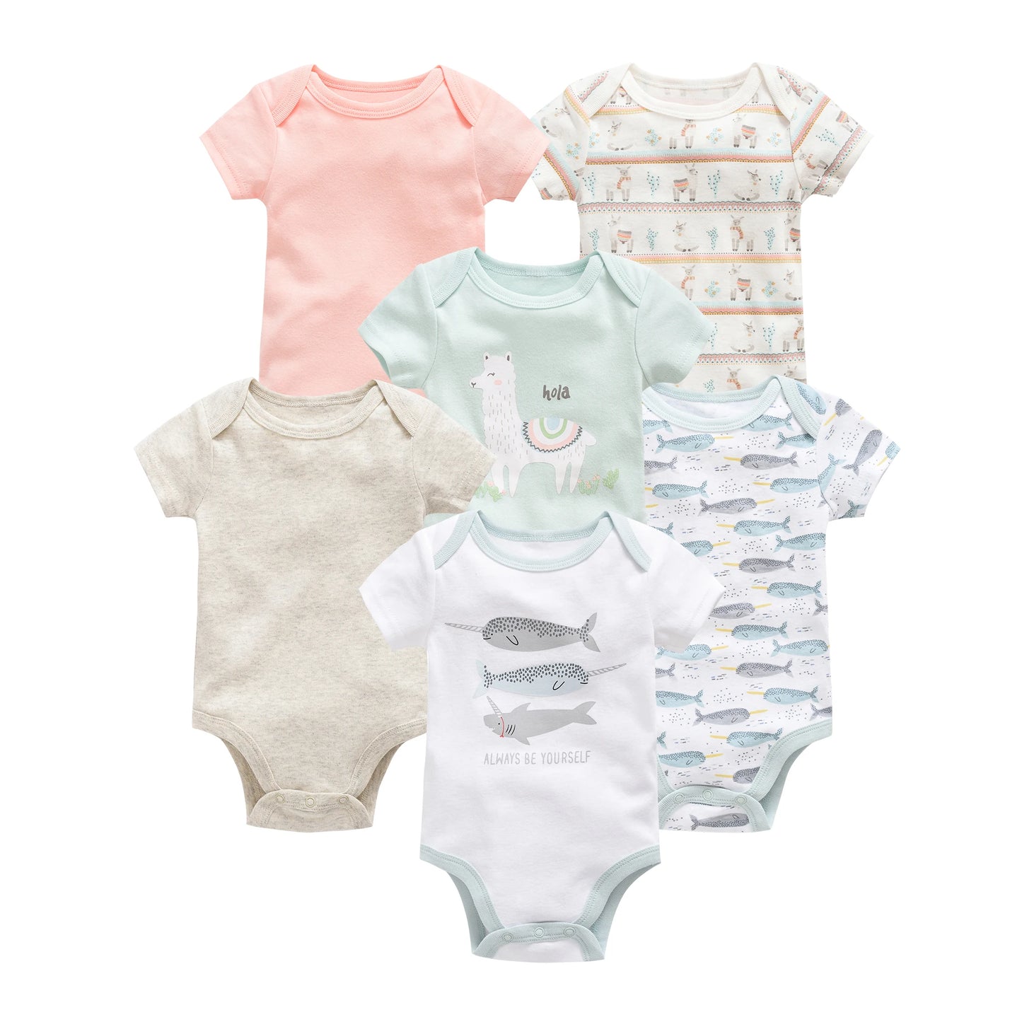 Baby Girls Cotton Bodysuit 3 & 6 Pack - Short Sleeve Newborn Onesies — view 12 of baby bodysuits