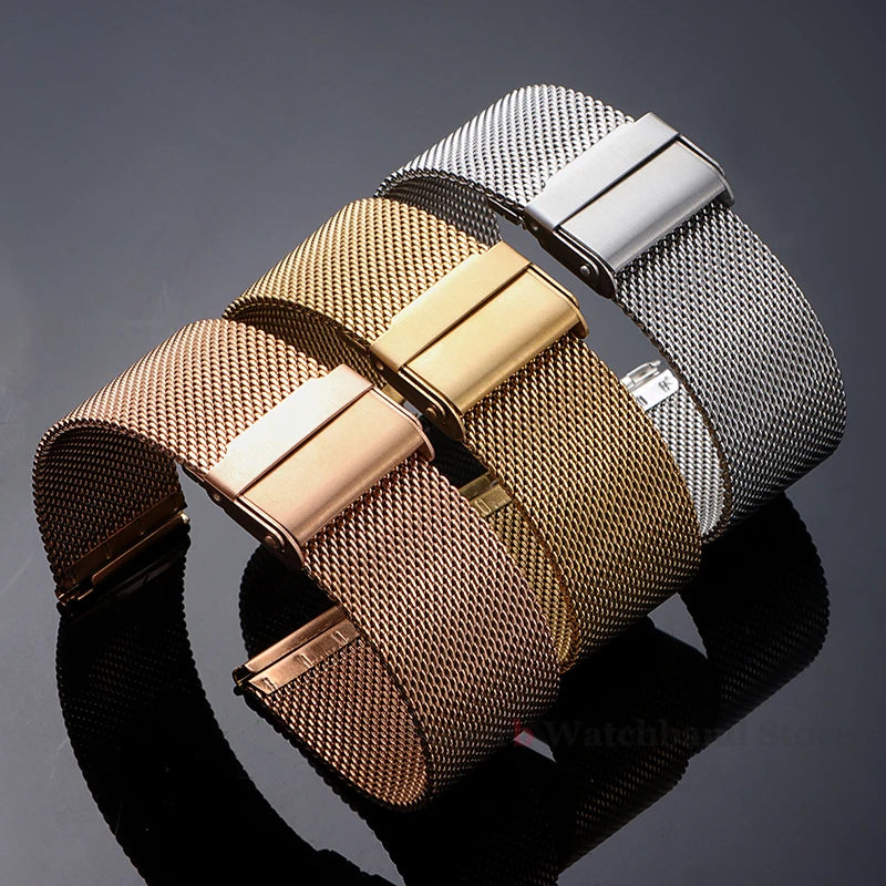 Milanese Universal Quick-Release Bracelet — 12/14/16/18/20/22mm Stainless Steel Watch Strap — view 6 of watch straps