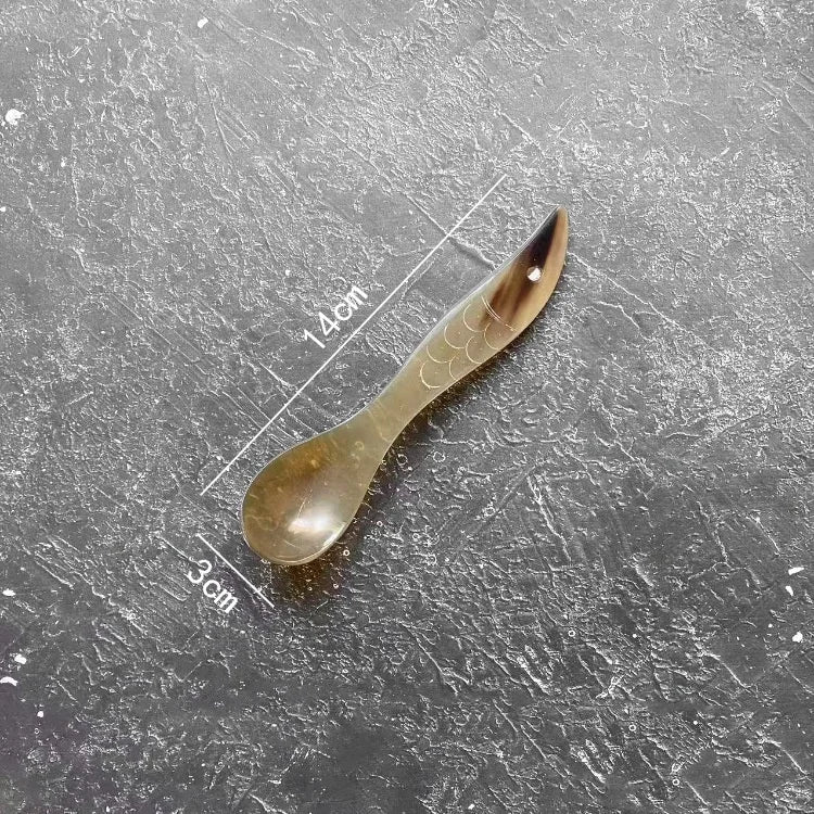 Water Buffalo Horn Spoon &mdash; Exquisite Long-Handled Dessert &amp; Western Cuisine Spoon (14-21cm) — view 7 of dining & tableware