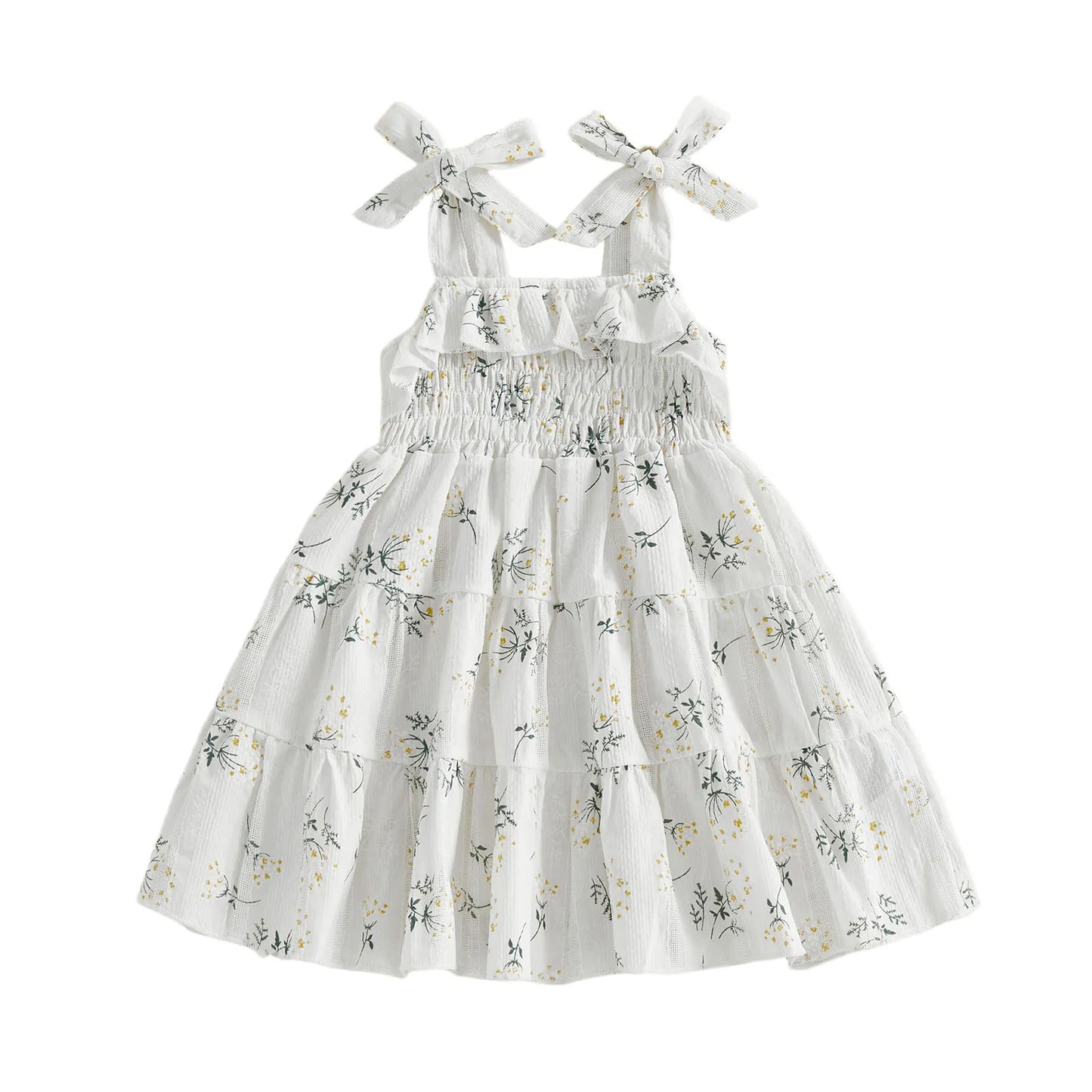 Toddler Floral A-Line Dress - Sleeveless Tie-Shoulder Summer Dress — view 6 of toddler dresses