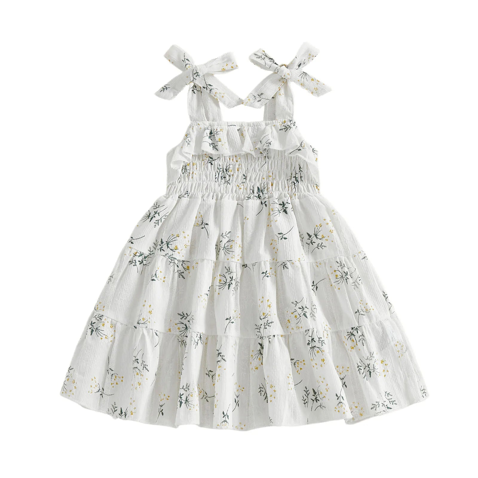 Toddler Floral A-Line Dress - Sleeveless Tie-Shoulder Summer Dress — view 6 of toddler dresses