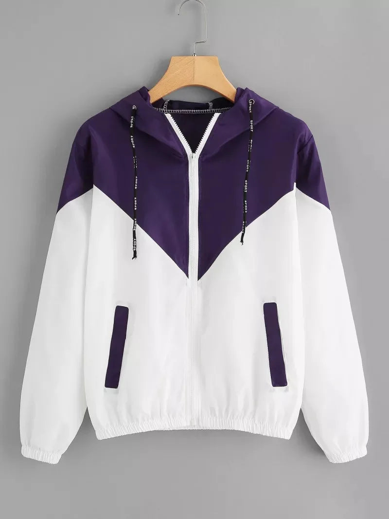 Women’s Outdoor Hooded Zip Jacket — Lightweight Patchwork Skin-Suit Coat — view 10 of sports & fitness