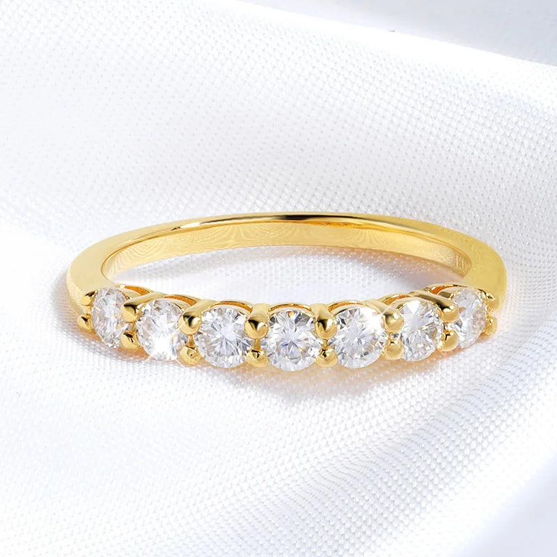 Smyoue Women's S925 Sterling Silver Moissanite Ring — 0.7CT 3mm Wedding Band Jewelry — view 4 of jewelry