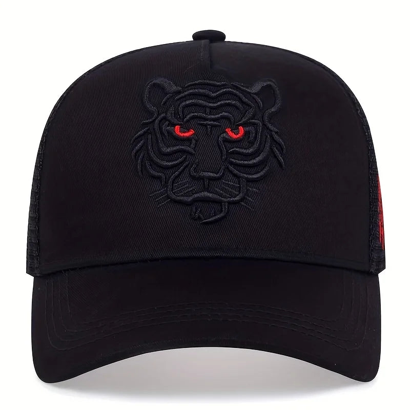 Tiger Head Embroidery Baseball Cap - Adjustable Outdoor Sun Hat for Spring & Autumn — view 2 of baseball caps