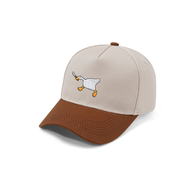Embroidered Goose Baseball Cap — Quirky City-Style Streetwear Duckbill Casual Fashion Hat — view 14 of hats & caps