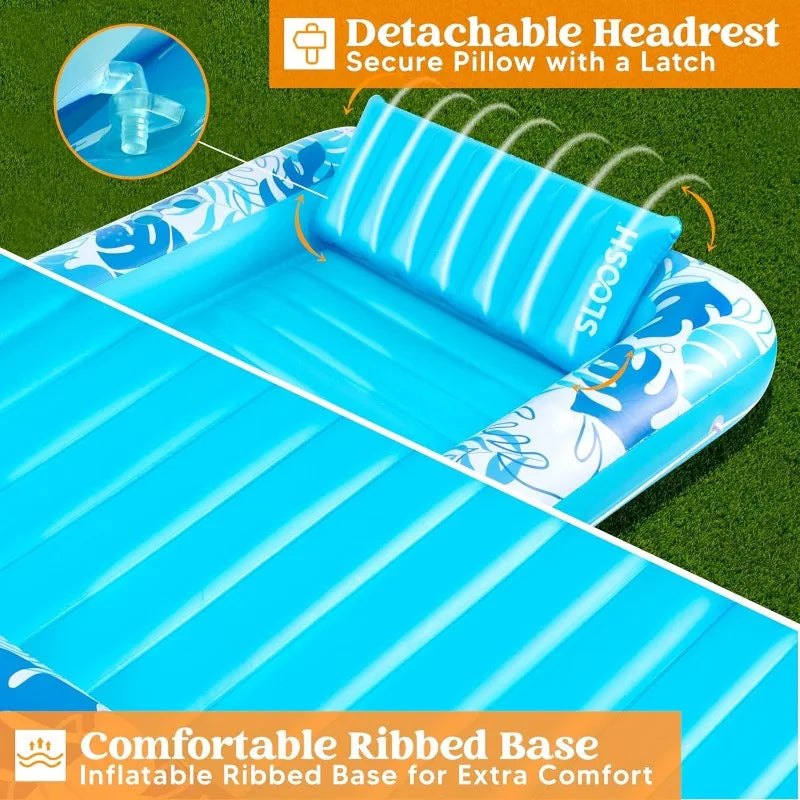 4-in-1 Inflatable Tanning Pool Float with Pillow, 70 x 46 in — view 5 of pool floats