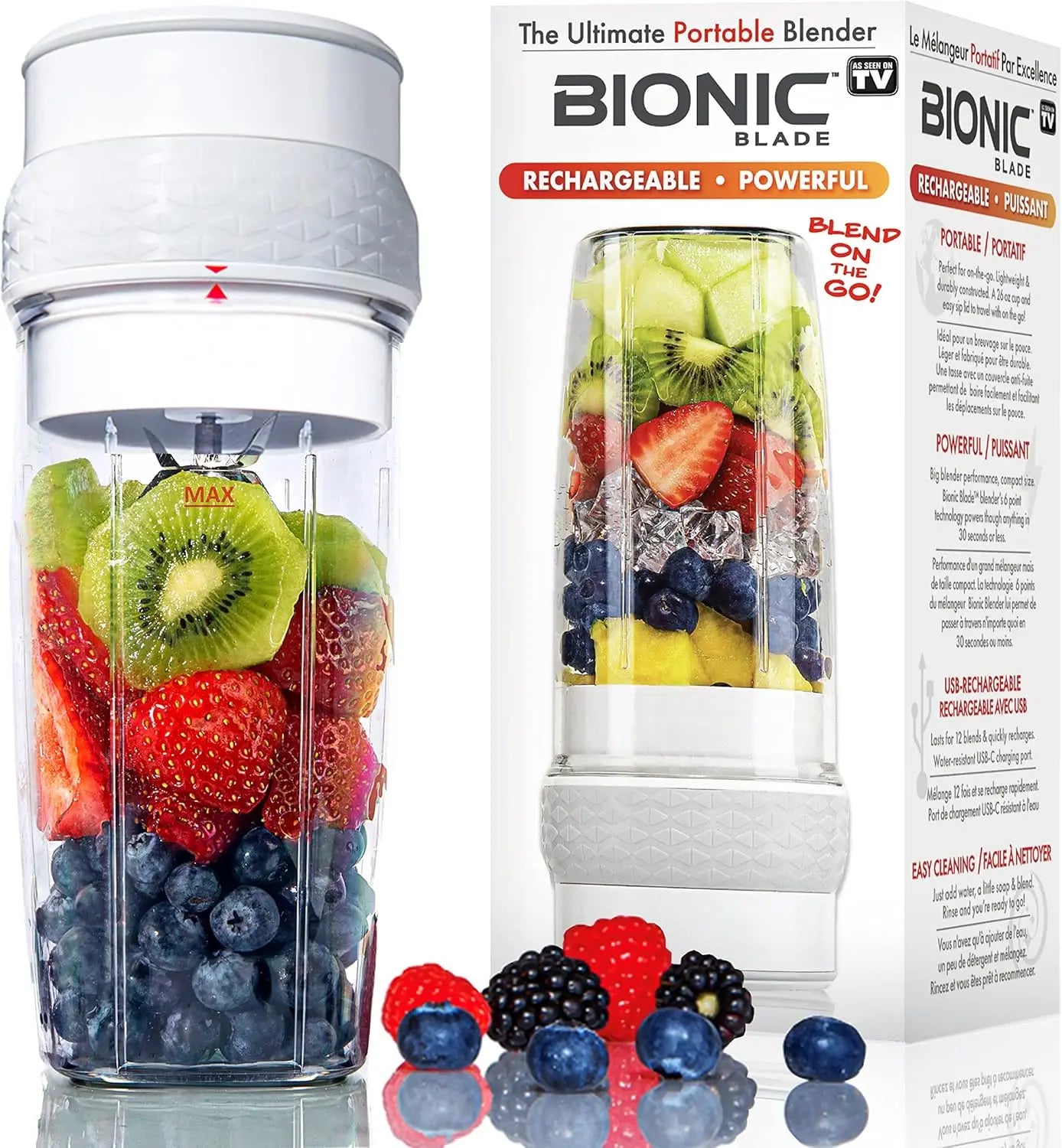 Bionic Blade Cordless Portable Blender (16.5oz) – Rechargeable 18,000 RPM BPA-Free Smoothie Maker — view 1 of home & kitchen