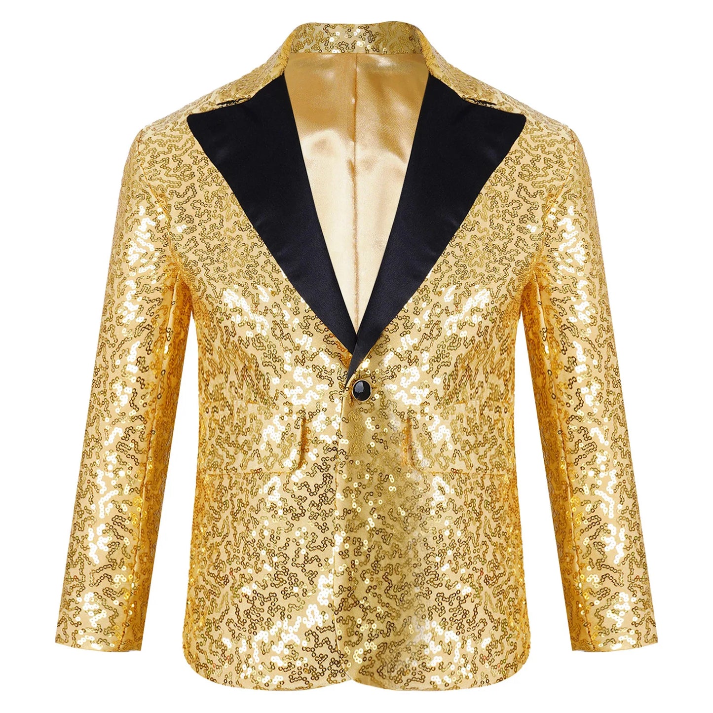 Shine Bright with the Kids' Boys Sequins Suit Blazer – Perfect for Special Occasions!