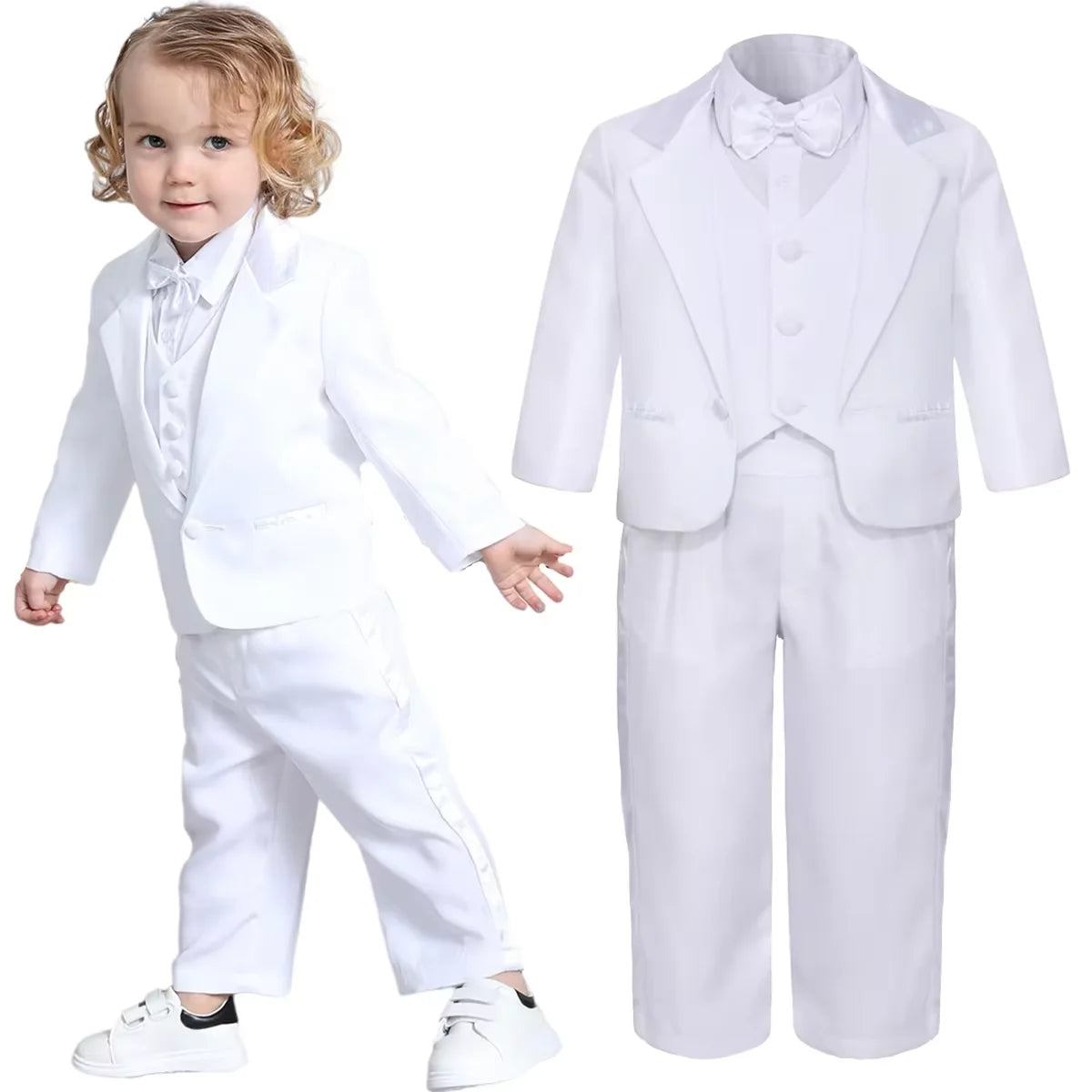 Baby Boy Suit Set Toddler Baptism Christening Easter Church Outfit Infant Wedding Birthday Formal Ceremony Performance Tuxedo