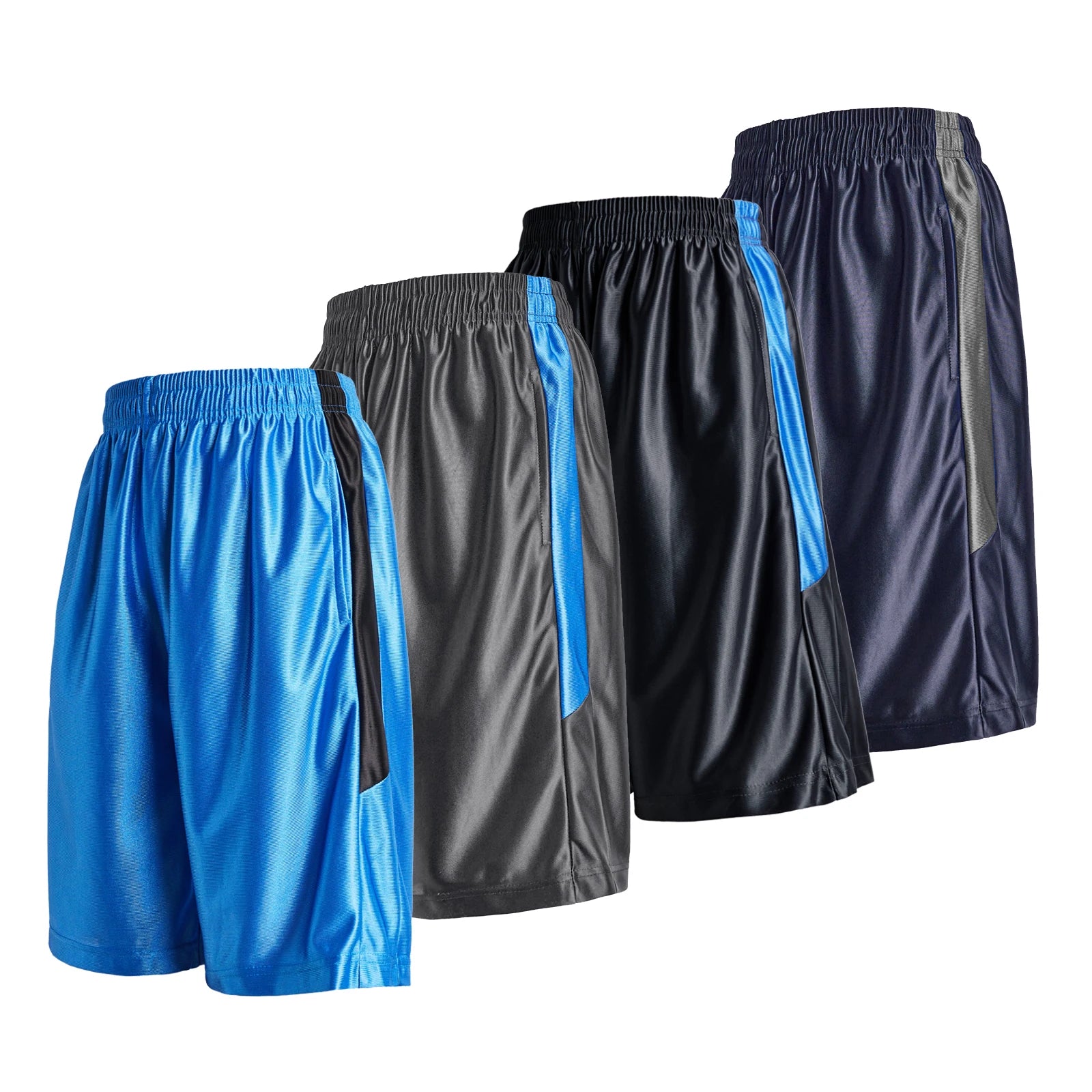Men’s Striped Basketball Shorts — 4-Pack Casual Summer Fitness Running Shorts — view 1 of shorts