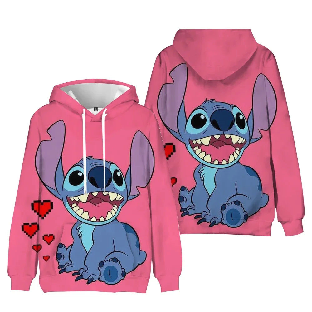 Disney Stitch Hoodie – Cute Kawaii Harajuku Pullover for Women & Couples