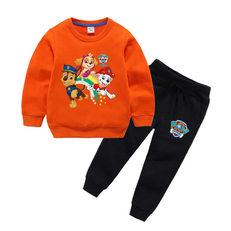 Paw Patrol Children Sets 2024 Autumn Boys/Girls Long sleeve t shirt Kids Kawaii Anime Clothing Sweatshirts and Pants Suits