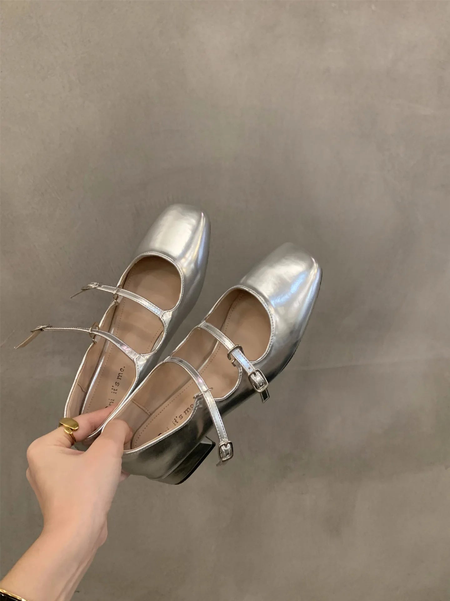 Flats & Ballet — Retro Mary Jane Heel Flats, Glossy Comfort Single-Strap Pumps — view 6 of flats & ballet