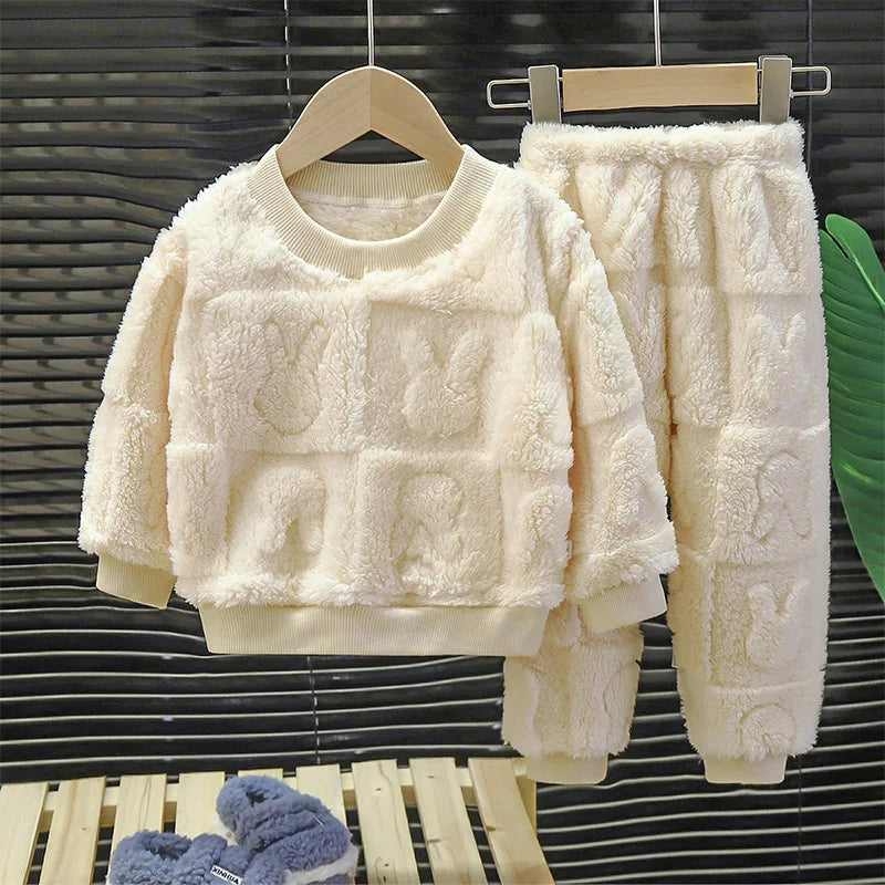 Baby Girl Clothes For Newborns Clothing Sets Autumn Winter Kids Boys Plus Fleece Warm Sweater Tops Pants 2pcs Suit 0-2 Years Old