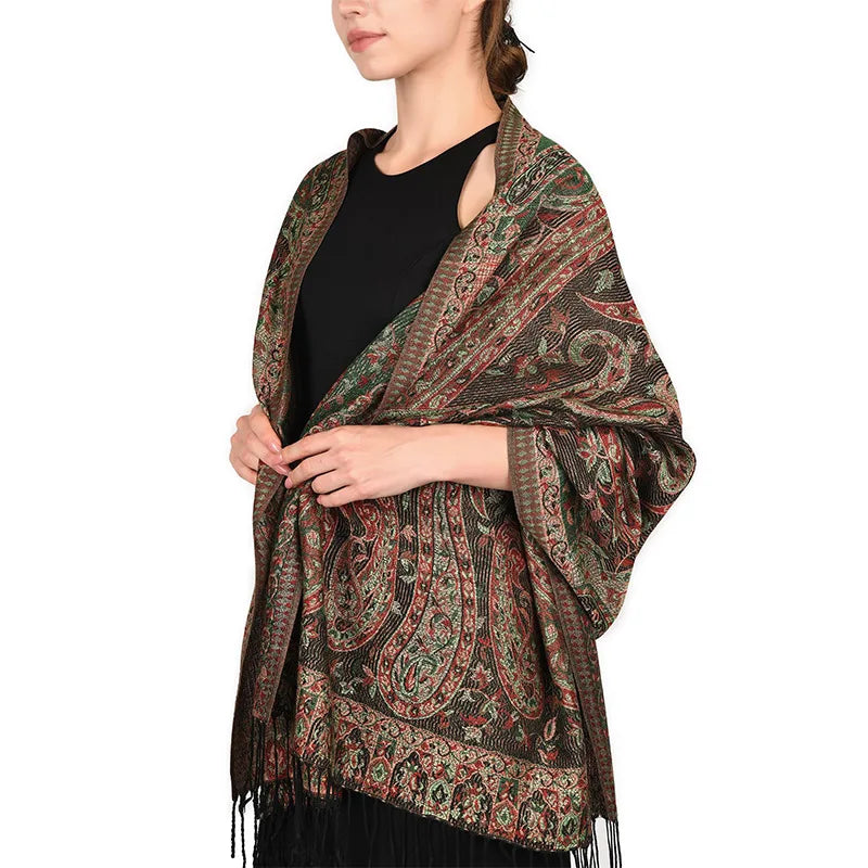 Hijab Scarf Long Pashmina — Lightweight Modest-Fashion Essential Cashmere Shawl Turban Head Wrap