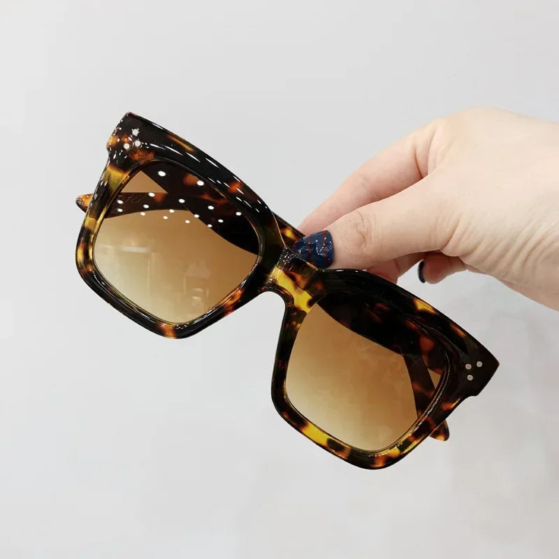 Oversized Square Sunglasses Retro Black — Celebrity-Coded Driving Vintage Designer Mirror Shades — view 6 of sunglasses