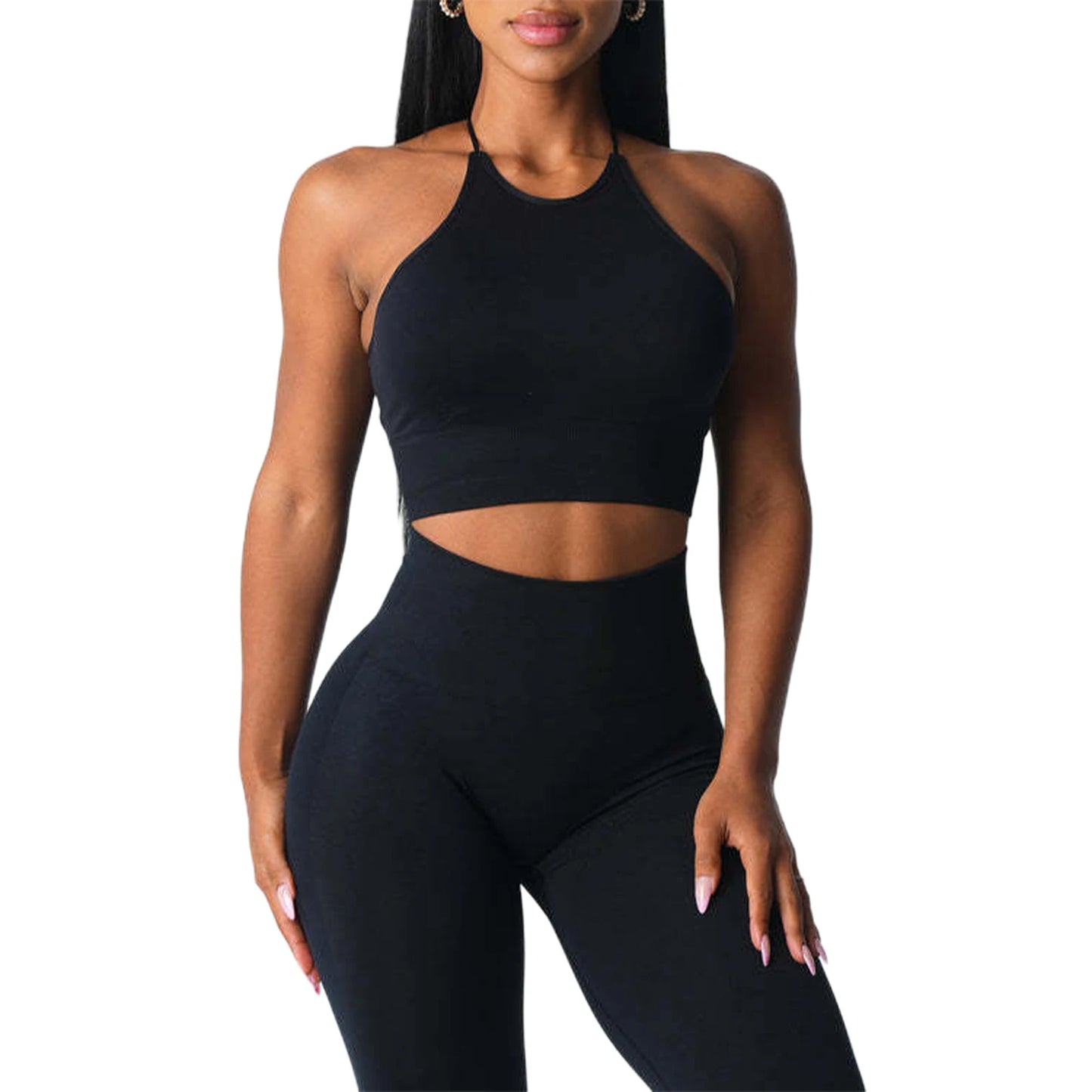 Women&rsquo;s Seamless Sports Bra &mdash; Solid-Color Sleeveless Yoga Workout Fitness Bralette — view 9 of sports bras