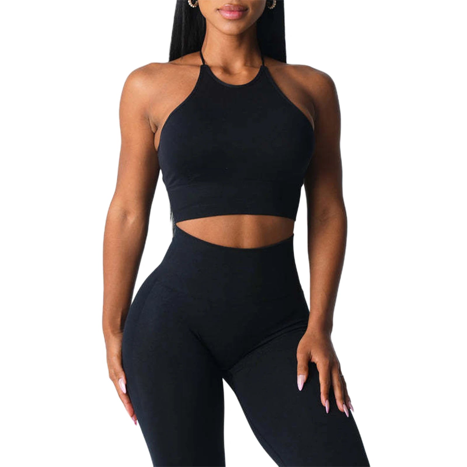 Women&rsquo;s Seamless Sports Bra &mdash; Solid-Color Sleeveless Yoga Workout Fitness Bralette — view 9 of sports bras