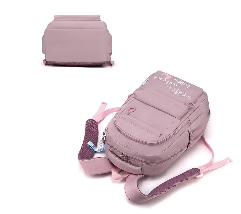 Girl School Bag Backpack Back Pack For Teenager Women Children Female Pink Schoolbag Primary High Bagpack Class Teens Child Kids