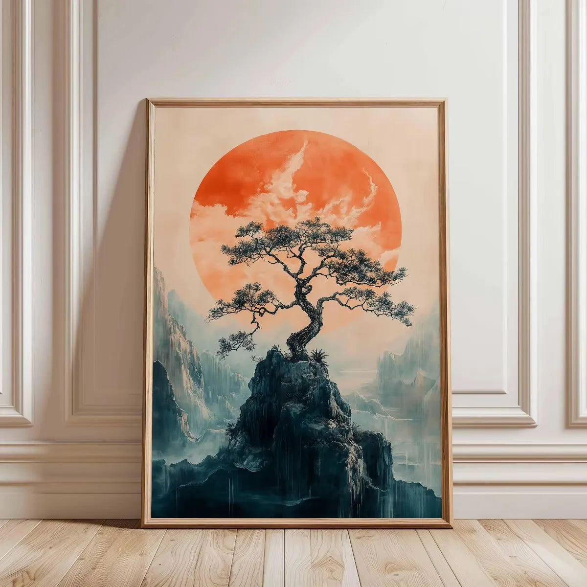 Japanese Tiger Cat Music Canvas Poster &mdash; Vintage Retro Record Player Wall Art for Bedroom