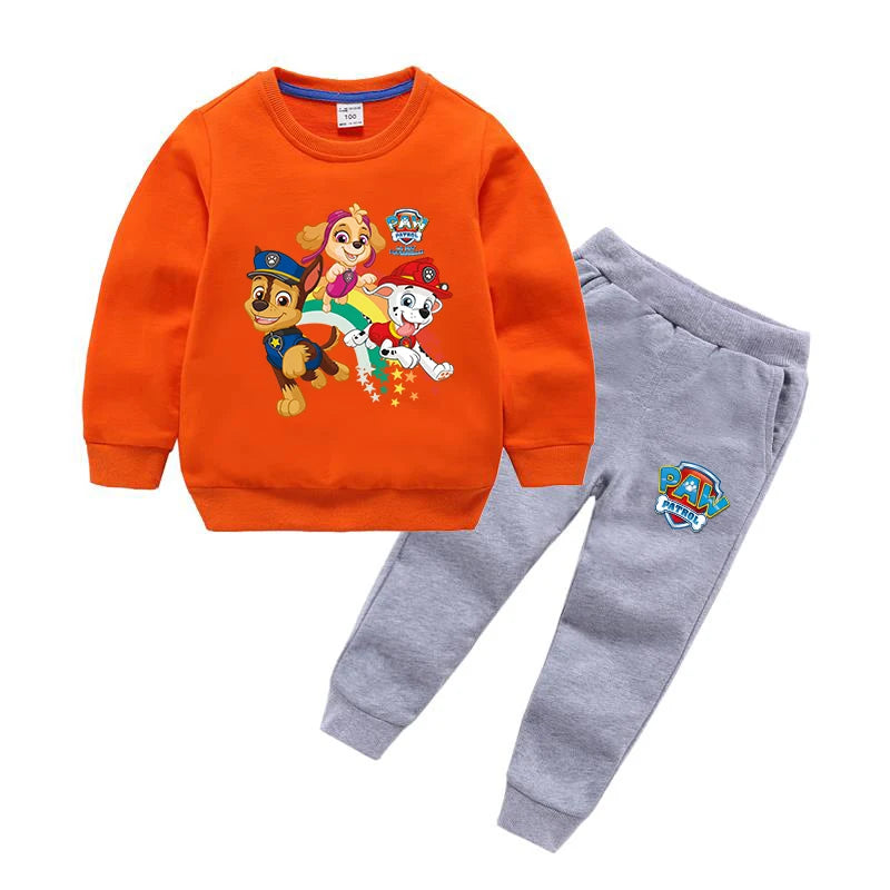 Paw Patrol Children Sets 2024 Autumn Boys/Girls Long sleeve t shirt Kids Kawaii Anime Clothing Sweatshirts and Pants Suits