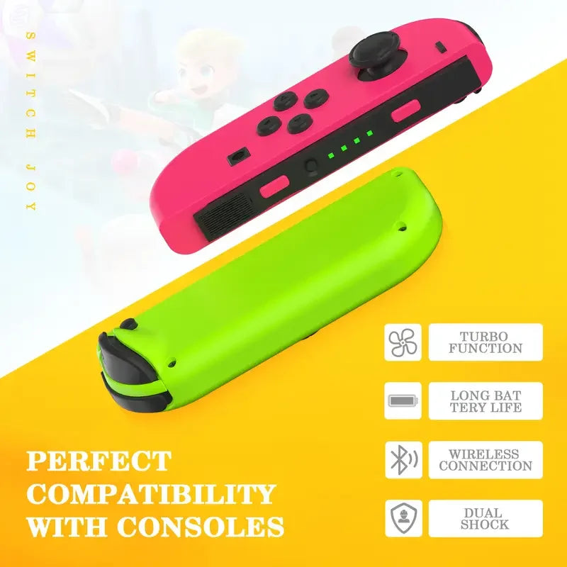 Wireless Joy-Con Controllers for Nintendo Switch – Dual Vibration Joycon Gamepad with Joystick (Accessory Pair