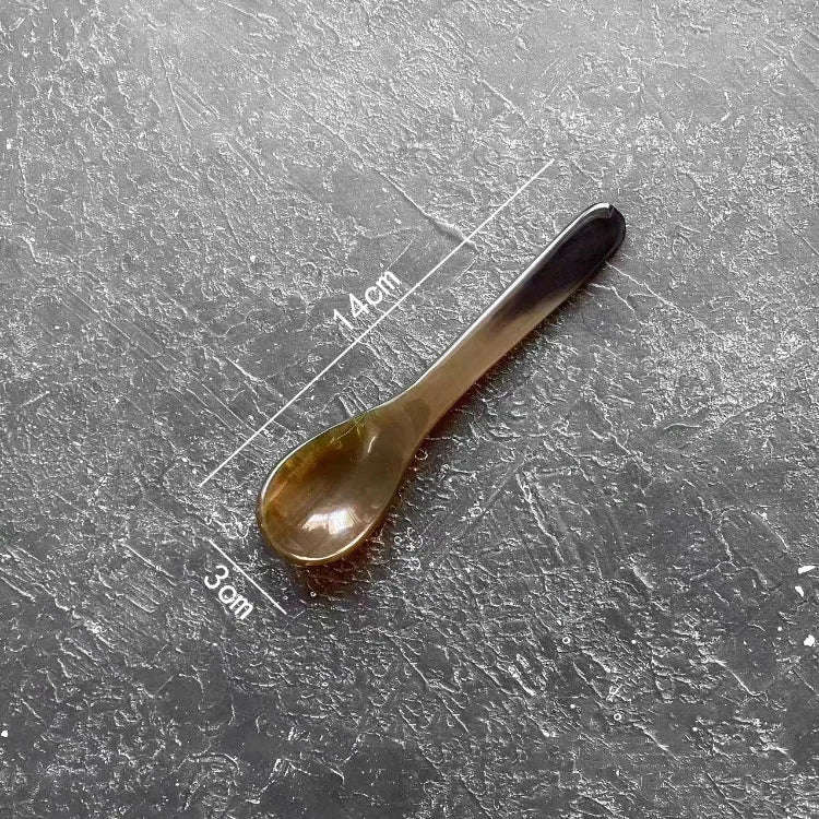 Water Buffalo Horn Spoon &mdash; Exquisite Long-Handled Dessert &amp; Western Cuisine Spoon (14-21cm) — view 8 of dining & tableware