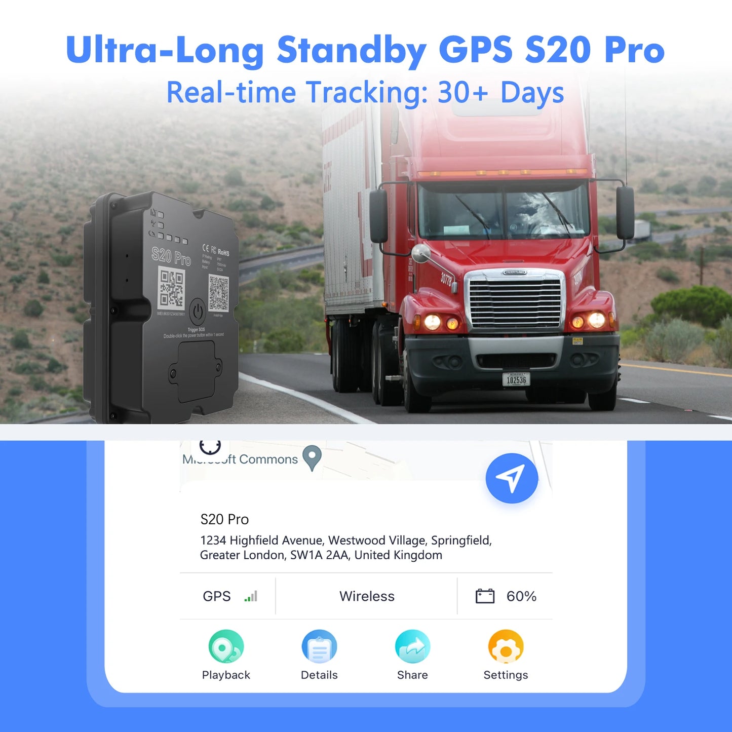 4G Vehicle GPS Tracker – Real-Time Anti-Theft Locator (30-Day Tracking, iOS/Android App)