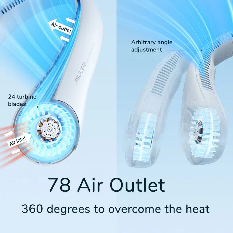 Portable Bladeless Neck Fan — 4000mAh Rechargeable Hands-Free Personal Cooling Fan — view 2 of personal fans