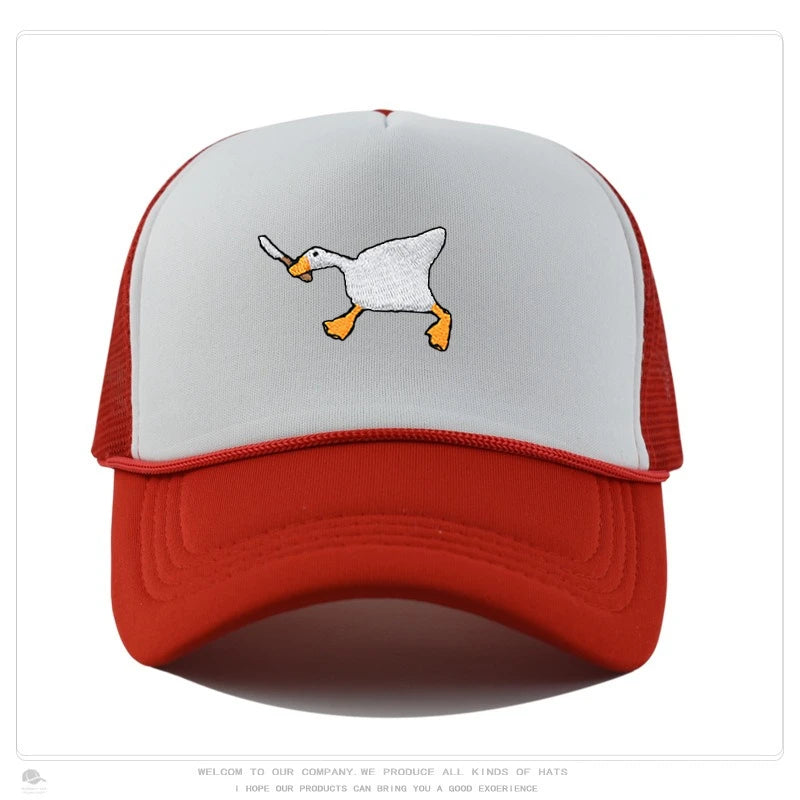 Embroidered Goose Baseball Cap — Quirky City-Style Streetwear Duckbill Casual Fashion Hat