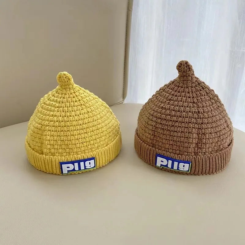 Knitted wool pullover hat for adults and children