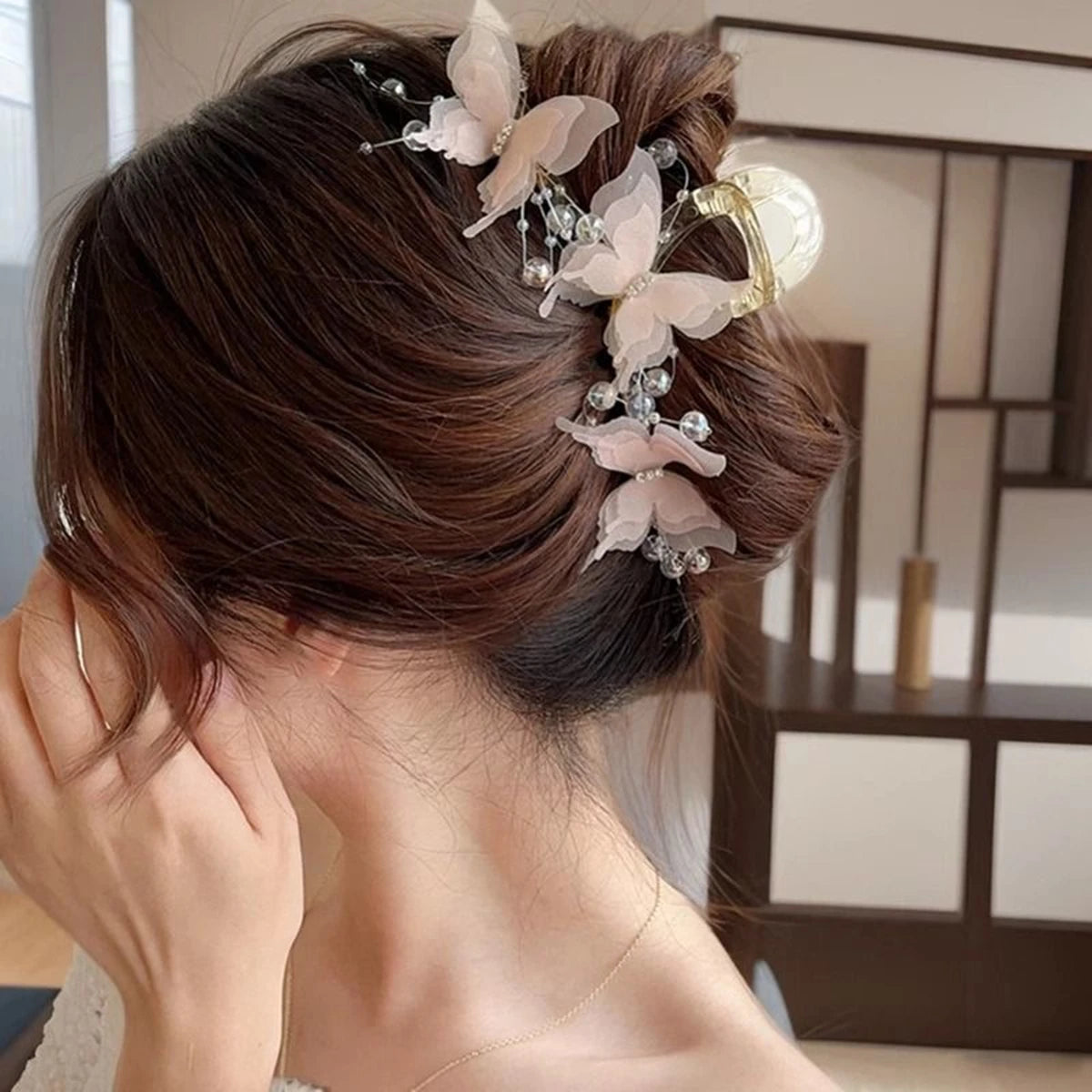 Super Fairy-Like Butterfly Hair Clip, Large Shark Clip, Back-Of-Head Hair Clip for Girls and Women, — view 1 of product
