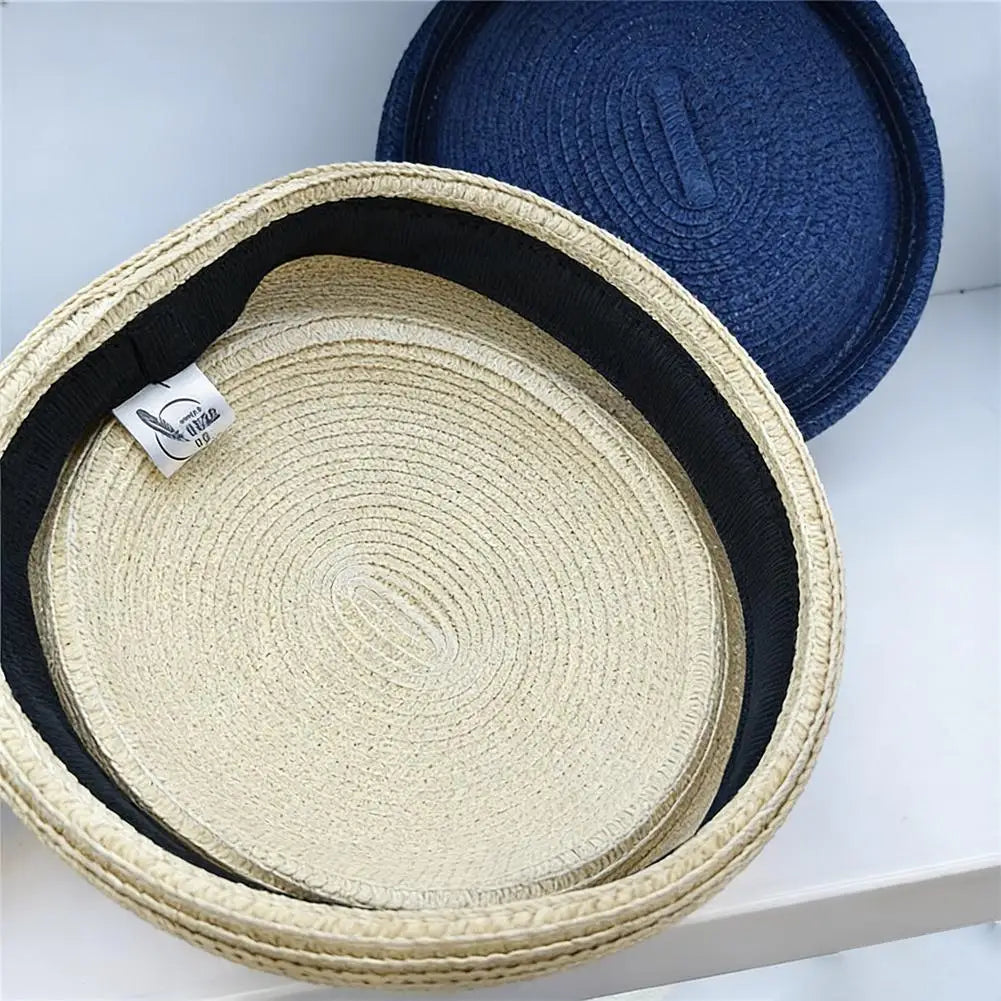 Retro Straw Sun Hat — Wide-Brim Breathable Summer Beach Hat — view 4 of hats