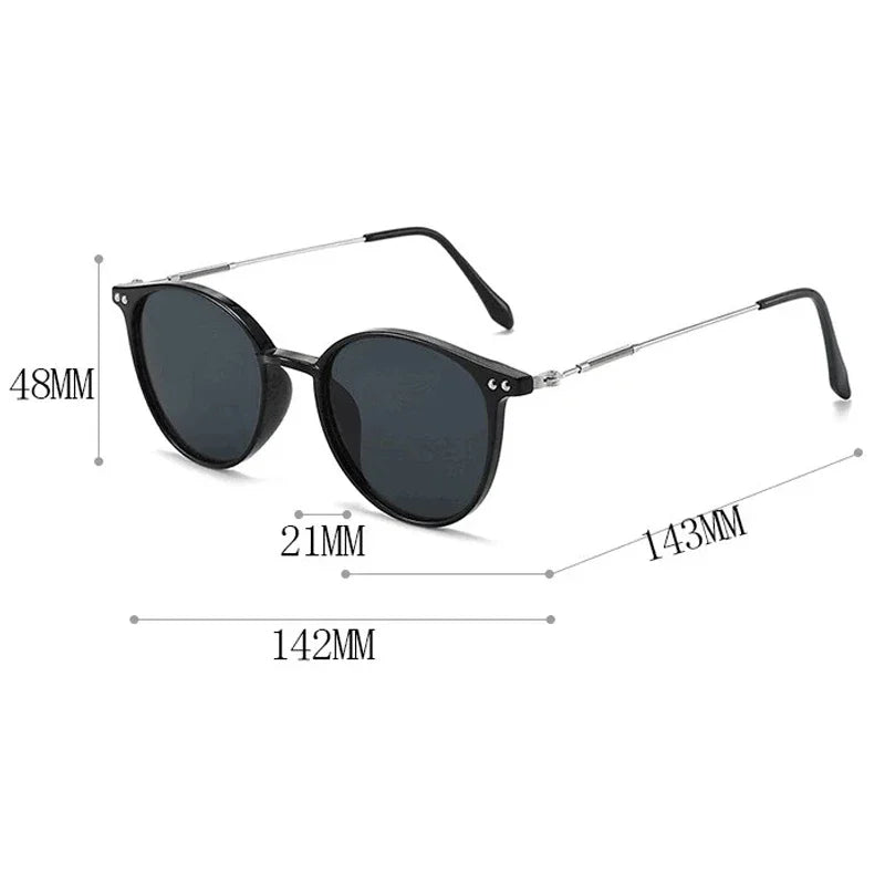 Round Vintage Sunglasses Retro Luxury — Boho Summer Women Designer Brand Oval UV Shades — view 6 of sunglasses