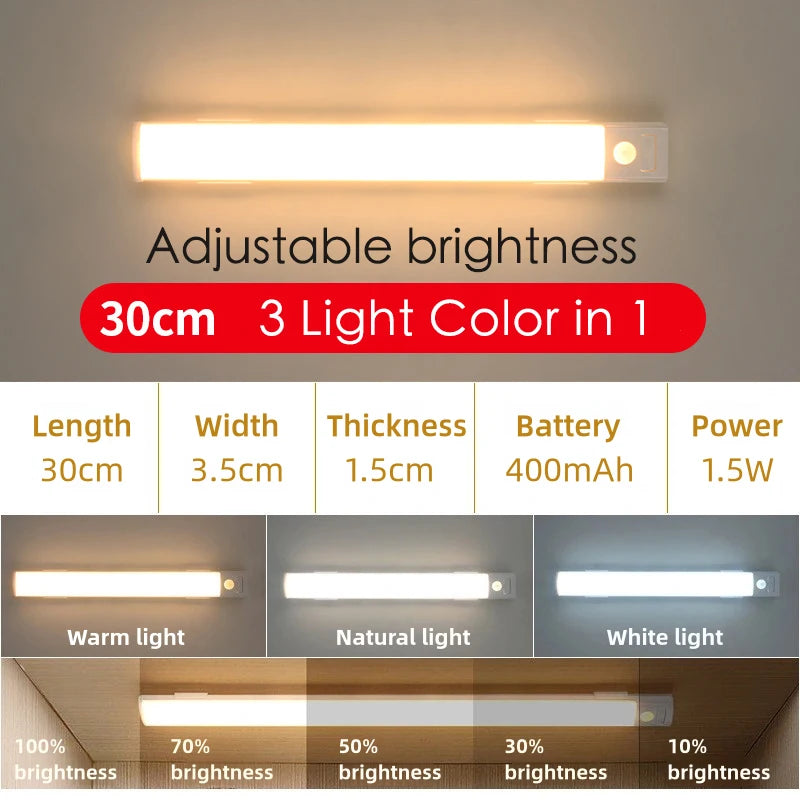 10&ndash;50cm LED Motion Sensor Night Light &mdash; Wireless USB Rechargeable Wall &amp; Under-Cabinet Lamp — view 8 of led &amp; smart lighting