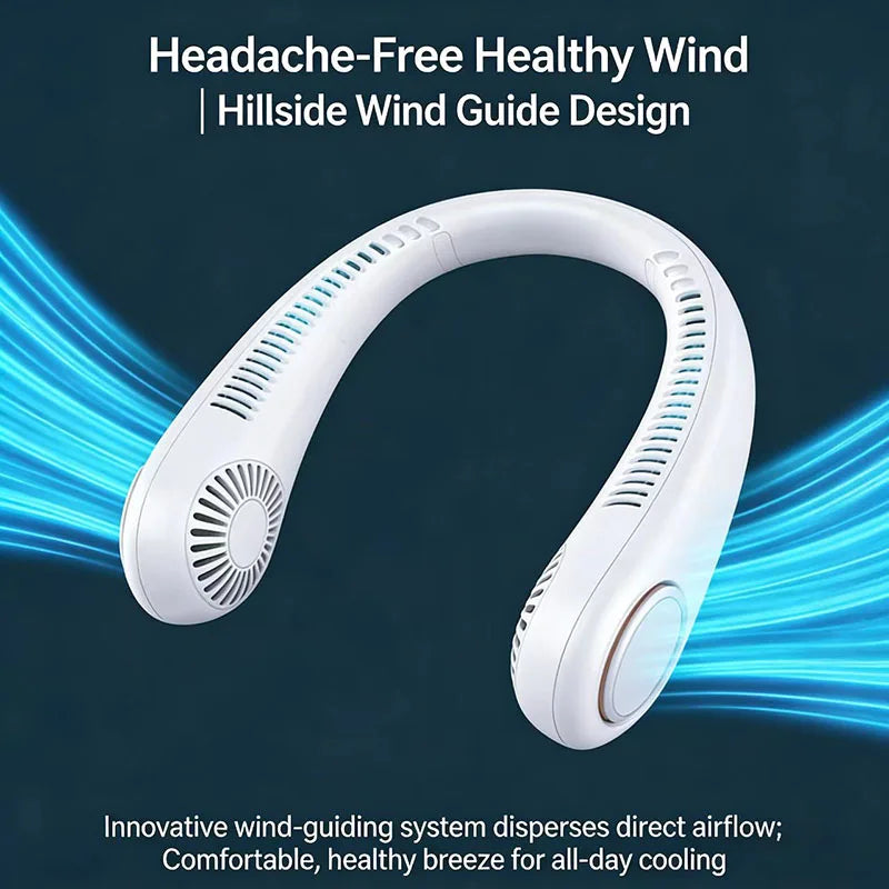 Mini Bladeless Neck Fan, 5 Speeds, USB Rechargeable Sport Fan — view 2 of personal fans