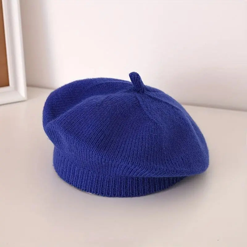 Flower Baby Beret Hat - Knitted Painter Cap for Infant Girls, Cute Toddler Princess Beret — view 12 of baby hats