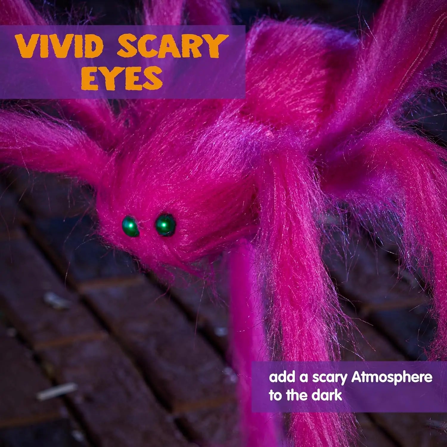 2-Pack Giant Hairy Spider Halloween Outdoor Decorations, 5 Ft — product photo 3