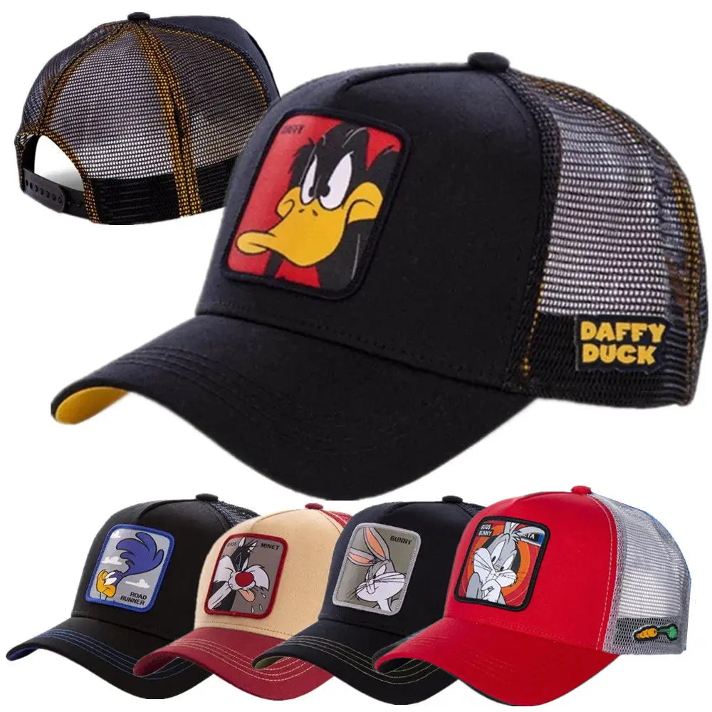Anime Cartoon Baseball Cap — High-Quality Patch Trucker Hat Men Women Fandom Collectible — view 1 of hats & caps